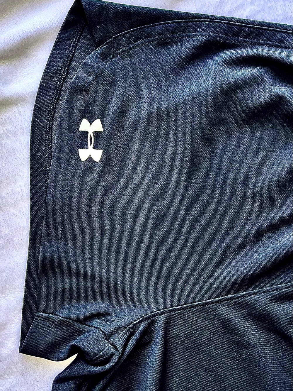 Under Armour Black Athletic Shorts with Blue Branded Waistband - Picture 3 of 3